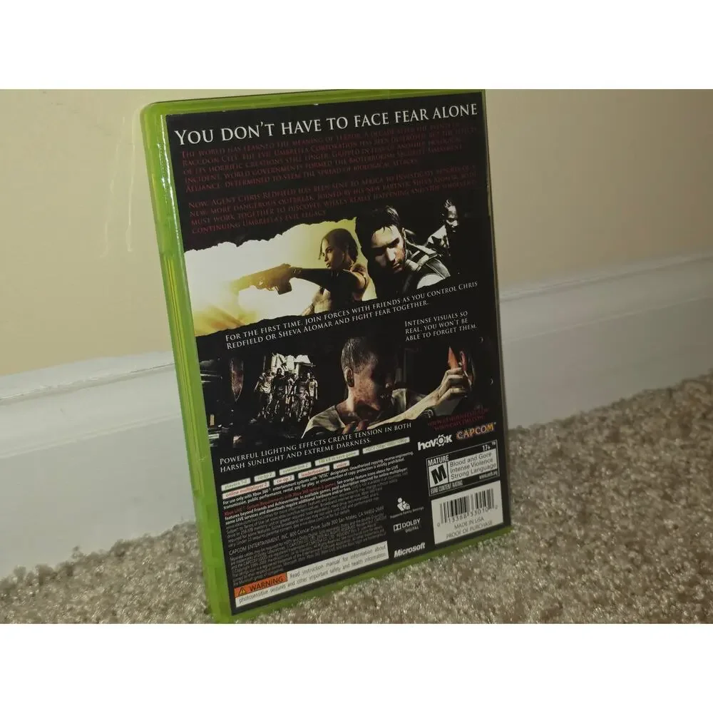 Resident Evil 5 Microsoft Xbox 360 Video Game CIB Complete With Box And Manual